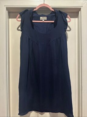 Mango Navy Sleeveless Mini Dress with Scoop Neck